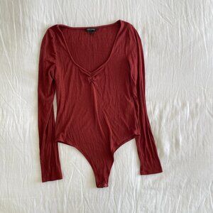 Banana Republic Red Ribbed Bodysuit (sz M)